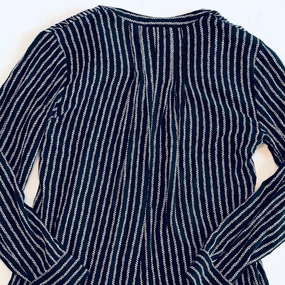 Anthropologie Maeve Calia black & white tunic top Womens 2 petite feminine flowy - Picture 7 of 13